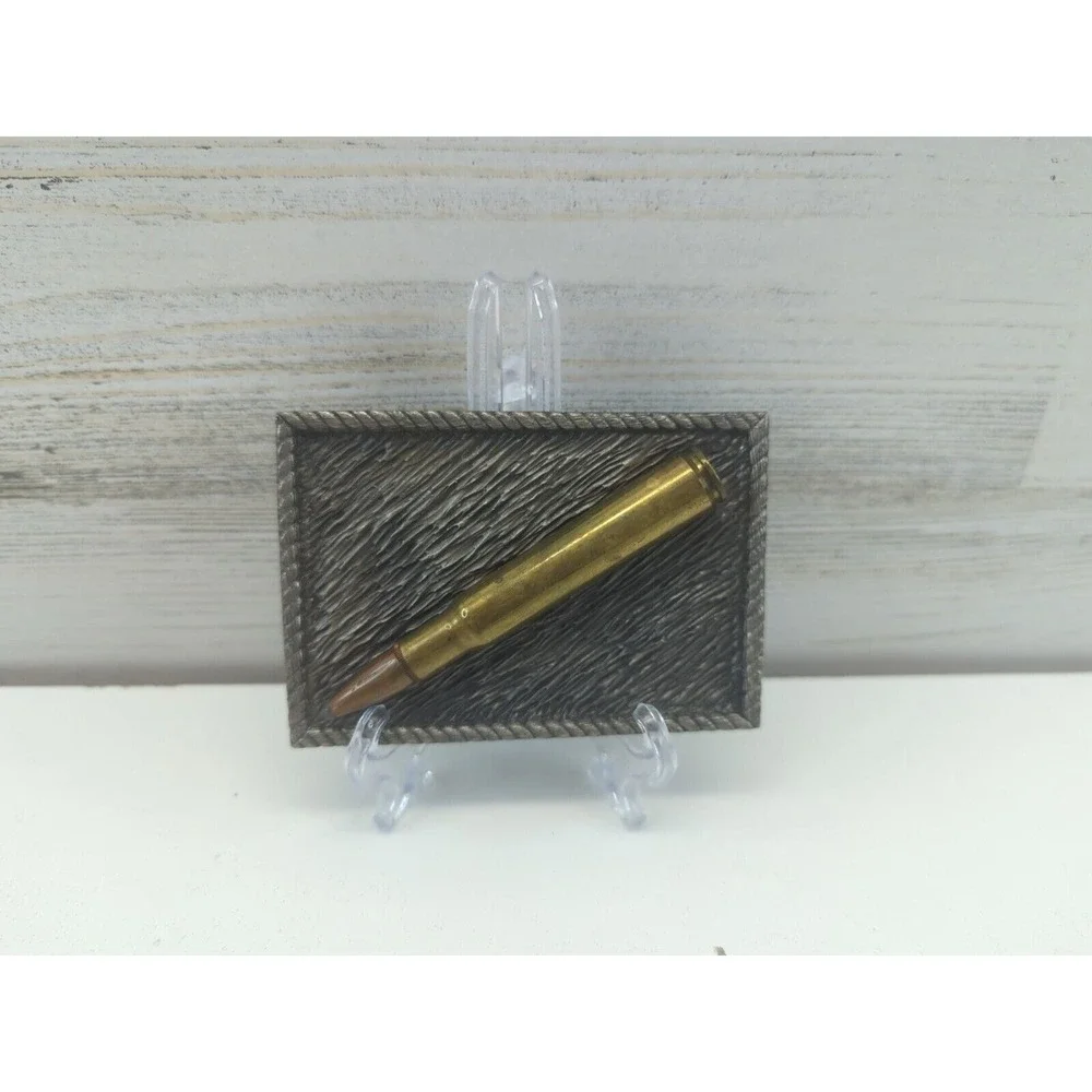Vintage 1980 Bergamot Brass Works Bullet Belt Buckle Win-Man‎ Marketing Co Inert